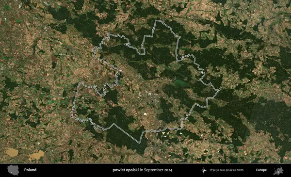 powiat opolski. Eylül 2024 'te çekilen Kopernik Nöbetçi karolarından oluşan bir uydu görüntüsünde Polonya' nın idari bölgesinin ana hatları belirlendi