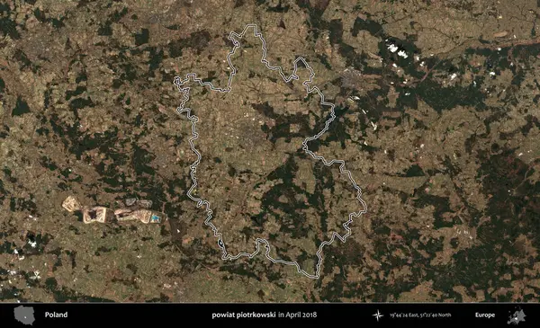 powiat piotrkowski. Polonya 'nın idari bölgesini, Nisan 2018' de çekilen Kopernik Nöbetçi karolarından oluşan bir uydu görüntüsüne göre özetledik.