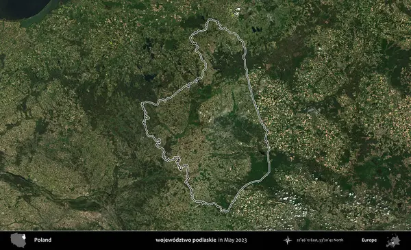 wojewodzz iki podlaskie. Polonya 'nın idari bölgesini Mayıs 2023' te çekilen Kopernik Nöbetçi karolarından oluşan bir uydu görüntüsüne göre özetledik.
