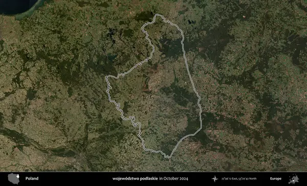 wojewodzz iki podlaskie. Polonya 'nın idari bölgesini, Ekim 2024' te çekilen Kopernik Nöbetçi karolarından oluşan bir uydu görüntüsüne göre özetledik.