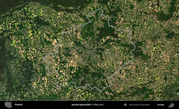 powiat poznanski. Mayıs 2017 'de çekilen Kopernik Nöbetçi karolarından oluşan bir uydu görüntüsü üzerine Polonya' nın idari bölgesinin ana hatlarını belirledik.