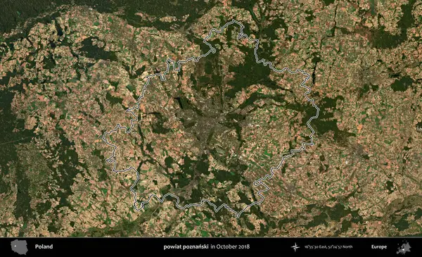 powiat poznanski. Polonya 'nın idari bölgesini, Ekim 2018' de çekilen Kopernik Nöbetçi karolarından oluşan bir uydu görüntüsüne göre özetledik.
