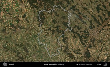 powiat przasnyski. Polonya 'nın idari bölgesini Nisan 2019' da çekilen Kopernik Nöbetçi karolarından oluşan bir uydu görüntüsüne göre özetledik.