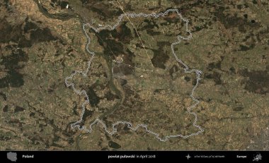 powiat pulawski. Polonya 'nın idari bölgesini, Nisan 2018' de çekilen Kopernik Nöbetçi karolarından oluşan bir uydu görüntüsüne göre özetledik.