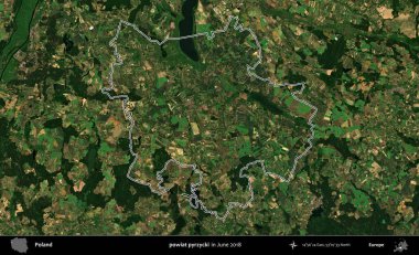 powiat pyrzycki. Polonya 'nın idari bölgesini Haziran 2018' de çekilen Kopernik Nöbetçi karolarından oluşan bir uydu görüntüsüne göre özetledik.