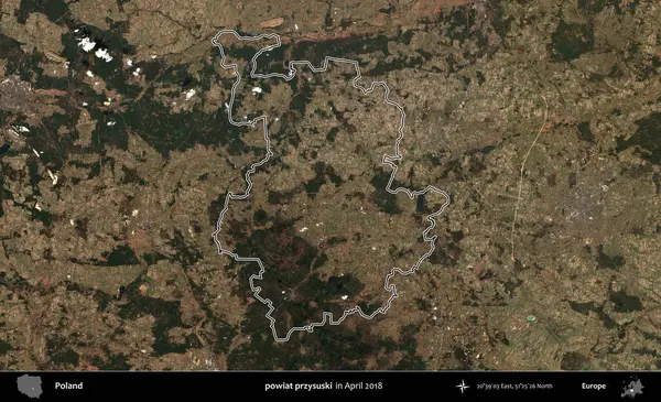 powiat przysuski. Polonya 'nın idari bölgesini, Nisan 2018' de çekilen Kopernik Nöbetçi karolarından oluşan bir uydu görüntüsüne göre özetledik.