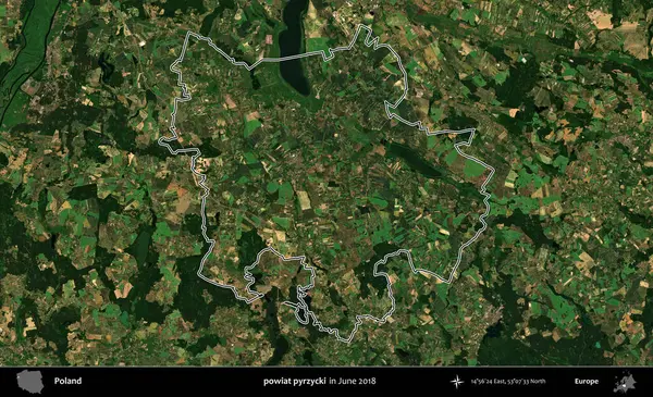 powiat pyrzycki. Polonya 'nın idari bölgesini Haziran 2018' de çekilen Kopernik Nöbetçi karolarından oluşan bir uydu görüntüsüne göre özetledik.