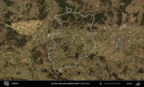 powiat ropczycko-sedziszowski. Polonya 'nın idari bölgesini Nisan 2020' de çekilen Kopernik Nöbetçi karolarından oluşan bir uydu görüntüsüne göre özetledik.