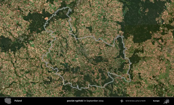 powiat rypinski. Eylül 2024 'te çekilen Kopernik Nöbetçi karolarından oluşan bir uydu görüntüsünde Polonya' nın idari bölgesinin ana hatları belirlendi