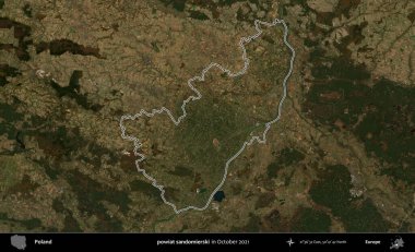 powiat sandomierski. Polonya 'nın idari bölgesini, Ekim 2021' de çekilen Kopernik Nöbetçi karolarından oluşan bir uydu görüntüsüne göre özetledik.