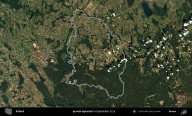 powiat sejnenski. Eylül 2024 'te çekilen Kopernik Nöbetçi karolarından oluşan bir uydu görüntüsünde Polonya' nın idari bölgesinin ana hatları belirlendi