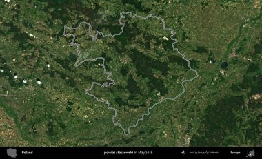 powiat staszowski. Mayıs 2018 'de çekilen Kopernik Nöbetçi karolarından oluşan bir uydu görüntüsü üzerine Polonya' nın idari bölgesinin ana hatlarını belirledik.