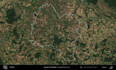 powiat strzelinski. Eylül 2023 'te çekilen Copernicus Sentinel karolarından oluşan bir uydu görüntüsü üzerine Polonya' nın idari bölgesinin ana hatlarını belirledik.