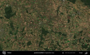 powiat strzelinski. Eylül 2024 'te çekilen Kopernik Sentinel karolarından oluşan uydu görüntüsü üzerine Polonya' nın idari bölgesi