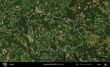 powiat swidwinski. Mayıs 2024 'te çekilen Kopernik Nöbetçi karolarından oluşan bir uydu görüntüsünde Polonya' nın idari bölgesinin ana hatları belirlendi