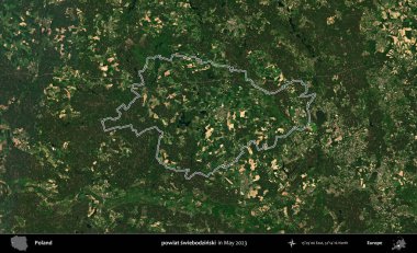 powiat swiebodzinski. Polonya 'nın idari bölgesini Mayıs 2023' te çekilen Kopernik Nöbetçi karolarından oluşan bir uydu görüntüsüne göre özetledik.