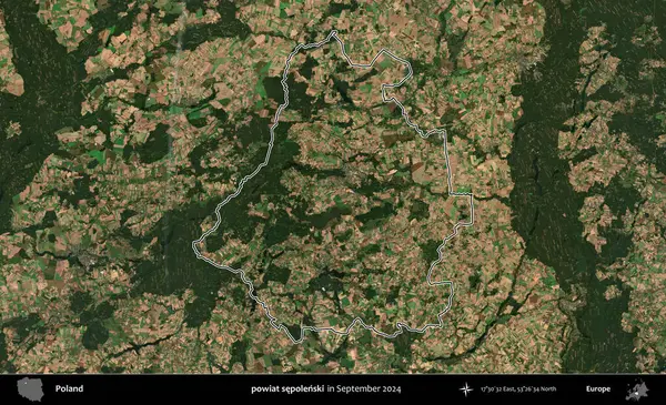 powiat sepolenski. Eylül 2024 'te çekilen Kopernik Nöbetçi karolarından oluşan bir uydu görüntüsünde Polonya' nın idari bölgesinin ana hatları belirlendi