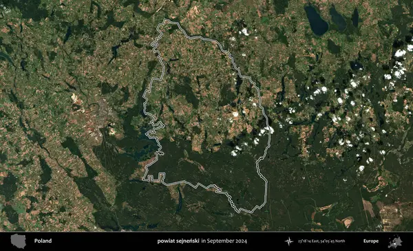 powiat sejnenski. Eylül 2024 'te çekilen Kopernik Nöbetçi karolarından oluşan bir uydu görüntüsünde Polonya' nın idari bölgesinin ana hatları belirlendi