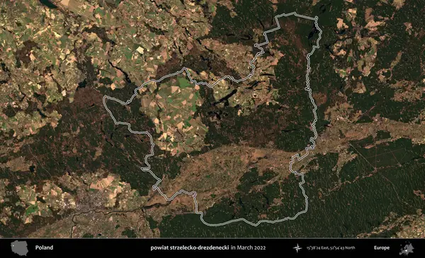 powiat strzelecko-drezdenecki. Polonya 'nın idari bölgesini Mart 2022' de çekilen Kopernik Sentinel karolarından oluşan bir uydu görüntüsü ile özetledik.