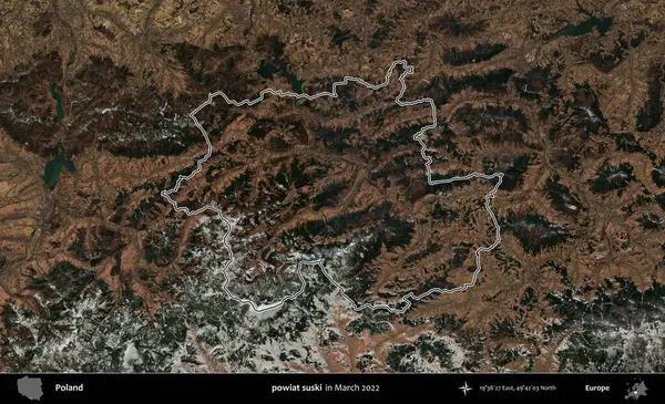 powiat suski. Polonya 'nın idari bölgesini Mart 2022' de çekilen Kopernik Sentinel karolarından oluşan bir uydu görüntüsü ile özetledik.