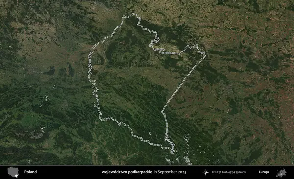 wojewodz2 podkarpackie. Eylül 2023 'te çekilen Copernicus Sentinel karolarından oluşan bir uydu görüntüsü üzerine Polonya' nın idari bölgesinin ana hatlarını belirledik.