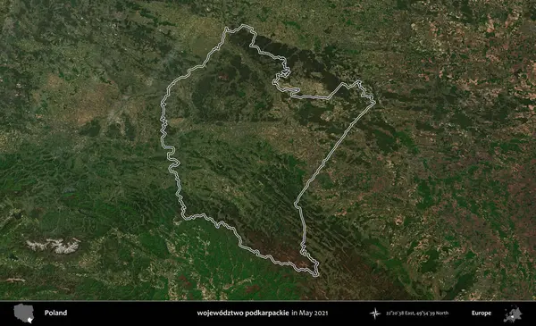 wojewodz2 podkarpackie. Mayıs 2021 'de çekilen Kopernik Nöbetçi karolarından oluşan bir uydu görüntüsü üzerine Polonya' nın idari bölgesinin ana hatlarını belirledik.