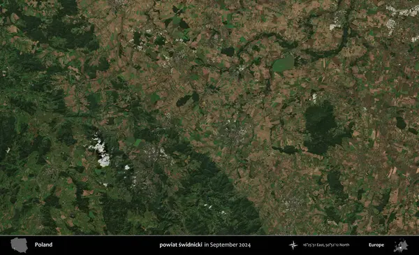 powiat swidnicki. Eylül 2024 'te çekilen Kopernik Sentinel karolarından oluşan uydu görüntüsü üzerine Polonya' nın idari bölgesi