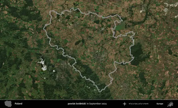 powiat swidnicki. Eylül 2024 'te çekilen Kopernik Nöbetçi karolarından oluşan bir uydu görüntüsünde Polonya' nın idari bölgesinin ana hatları belirlendi