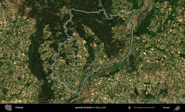 powiat swiecki. Mayıs 2016 'da çekilen Kopernik Nöbetçi karolarından oluşan uydu görüntüsünde Polonya' nın idari bölgesinin ana hatları belirlendi