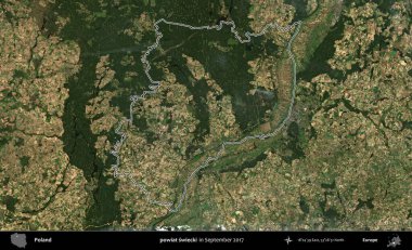 powiat swiecki. Eylül 2017 'de çekilen Kopernik Nöbetçi karolarından oluşan bir uydu görüntüsünde Polonya' nın idari bölgesinin ana hatları belirlendi