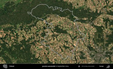 powiat szamotulski. Eylül 2024 'te çekilen Kopernik Nöbetçi karolarından oluşan bir uydu görüntüsünde Polonya' nın idari bölgesinin ana hatları belirlendi