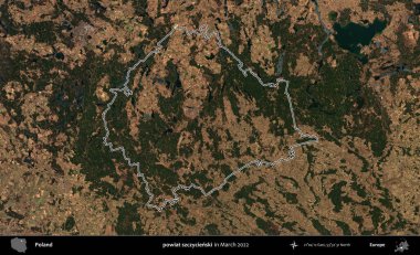 powiat szczycienski. Polonya 'nın idari bölgesini Mart 2022' de çekilen Kopernik Sentinel karolarından oluşan bir uydu görüntüsü ile özetledik.