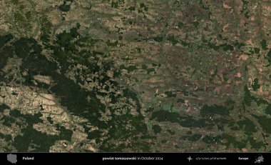 powiat tomaszowski. Polonya 'nın idari bölgesi, Kopernik Sentinel' in Ekim 2024 'te çekilmiş uydu görüntüsü üzerine kurulmuştur.