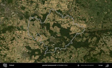 powiat tomaszowski. Polonya 'nın idari bölgesini, Ekim 2024' te çekilen Kopernik Nöbetçi karolarından oluşan bir uydu görüntüsüne göre özetledik.