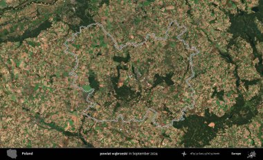 powiat wabrzeski. Eylül 2024 'te çekilen Kopernik Nöbetçi karolarından oluşan bir uydu görüntüsünde Polonya' nın idari bölgesinin ana hatları belirlendi