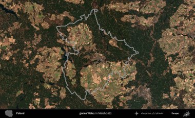 gmina Walcz. Polonya 'nın idari bölgesini Mart 2022' de çekilen Kopernik Sentinel karolarından oluşan bir uydu görüntüsü ile özetledik.