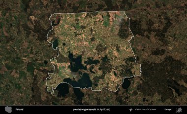 powiat wegorzewski. Polonya 'nın idari alanı, Nisan 2019' da çekilen Kopernik Nöbetçi karolarından oluşan koyu renkli bir uydu görüntüsü üzerine vurgulandı ve özetlendi.