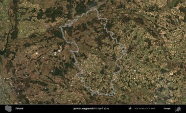 Powiat Wegroski. Polonya 'nın idari bölgesini Nisan 2019' da çekilen Kopernik Nöbetçi karolarından oluşan bir uydu görüntüsüne göre özetledik.