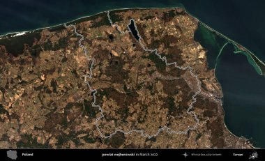 powiat wejherowski. Polonya 'nın idari bölgesini Mart 2022' de çekilen Kopernik Sentinel karolarından oluşan bir uydu görüntüsü ile özetledik.