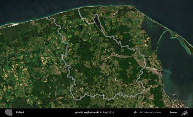 powiat wejherowski. Polonya 'nın idari bölgesini Haziran 2022' de çekilen Kopernik Sentinel karolarından oluşan bir uydu görüntüsü ile özetledik.