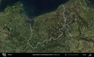 wojewodz2 zachodniopomorskie. Polonya 'nın idari bölgesini Mayıs 2023' te çekilen Kopernik Nöbetçi karolarından oluşan bir uydu görüntüsüne göre özetledik.