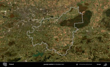 powiat wielicki. Polonya 'nın idari bölgesini, Ekim 2021' de çekilen Kopernik Nöbetçi karolarından oluşan bir uydu görüntüsüne göre özetledik.