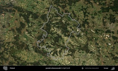 powiat wloszczowski. Polonya 'nın idari bölgesini, Nisan 2018' de çekilen Kopernik Nöbetçi karolarından oluşan bir uydu görüntüsüne göre özetledik.