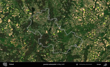 powiat wolsztynski. Mayıs 2018 'de çekilen Kopernik Nöbetçi karolarından oluşan bir uydu görüntüsü üzerine Polonya' nın idari bölgesinin ana hatlarını belirledik.