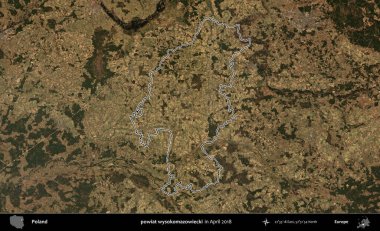 powiat wysokomazowiecki. Polonya 'nın idari bölgesini, Nisan 2018' de çekilen Kopernik Nöbetçi karolarından oluşan bir uydu görüntüsüne göre özetledik.
