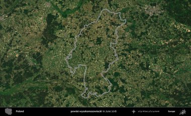 powiat wysokomazowiecki. Polonya 'nın idari bölgesini Haziran 2018' de çekilen Kopernik Nöbetçi karolarından oluşan bir uydu görüntüsüne göre özetledik.