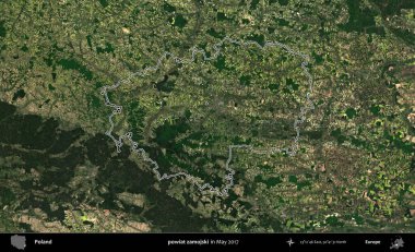 powiat zamojski. Mayıs 2017 'de çekilen Kopernik Nöbetçi karolarından oluşan bir uydu görüntüsü üzerine Polonya' nın idari bölgesinin ana hatlarını belirledik.