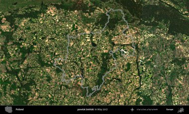 powiat zninski. Mayıs 2017 'de çekilen Kopernik Nöbetçi karolarından oluşan bir uydu görüntüsü üzerine Polonya' nın idari bölgesinin ana hatlarını belirledik.