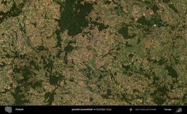 powiat zurominski. Polonya 'nın idari bölgesi, Kopernik Sentinel' in Ekim 2024 'te çekilmiş uydu görüntüsü üzerine kurulmuştur.