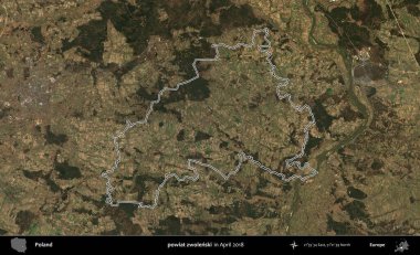 powiat zwolenski. Polonya 'nın idari bölgesini, Nisan 2018' de çekilen Kopernik Nöbetçi karolarından oluşan bir uydu görüntüsüne göre özetledik.
